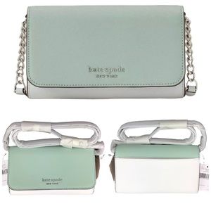 🆕 Kate Spade Cameron Spring Meadow Green & White Crossbody Bag